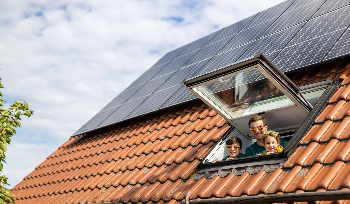 Eine Photovoltaikanlage auf einem Haus in Stuttgart.