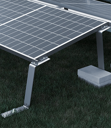 a solar panel construction on grass