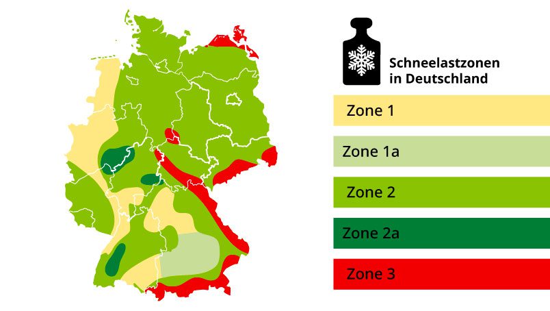 Grafik: Schneelastzonen Deutschland 